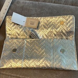 Francesca's Collections Metallic Silver Clutch
